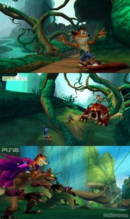 Crash of the Titans Comparison screens (Wii, 360, PS2)