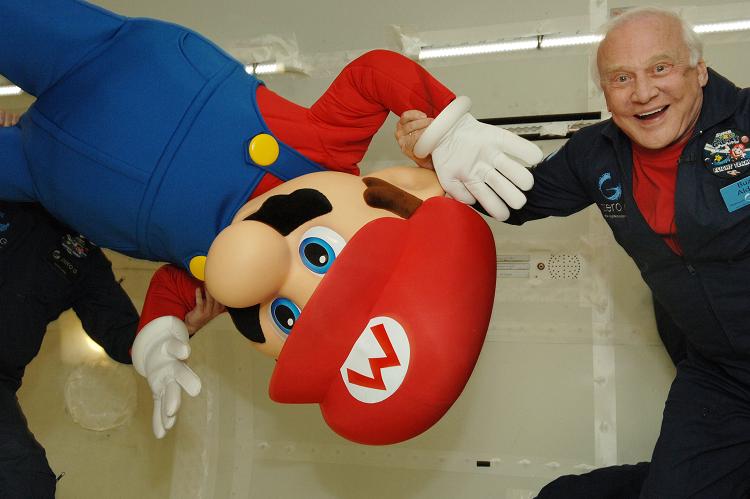 Buzz Aldrin and Mario Go Zero-G for Mario Galaxy