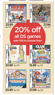Circuit City: 20 Percent Off All DS Games