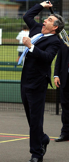 UK’s Prime Minister Gordon Brown Likes To Play Wii Tennis