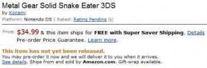 RUMOR – Amazon posts pricing for 3DS games