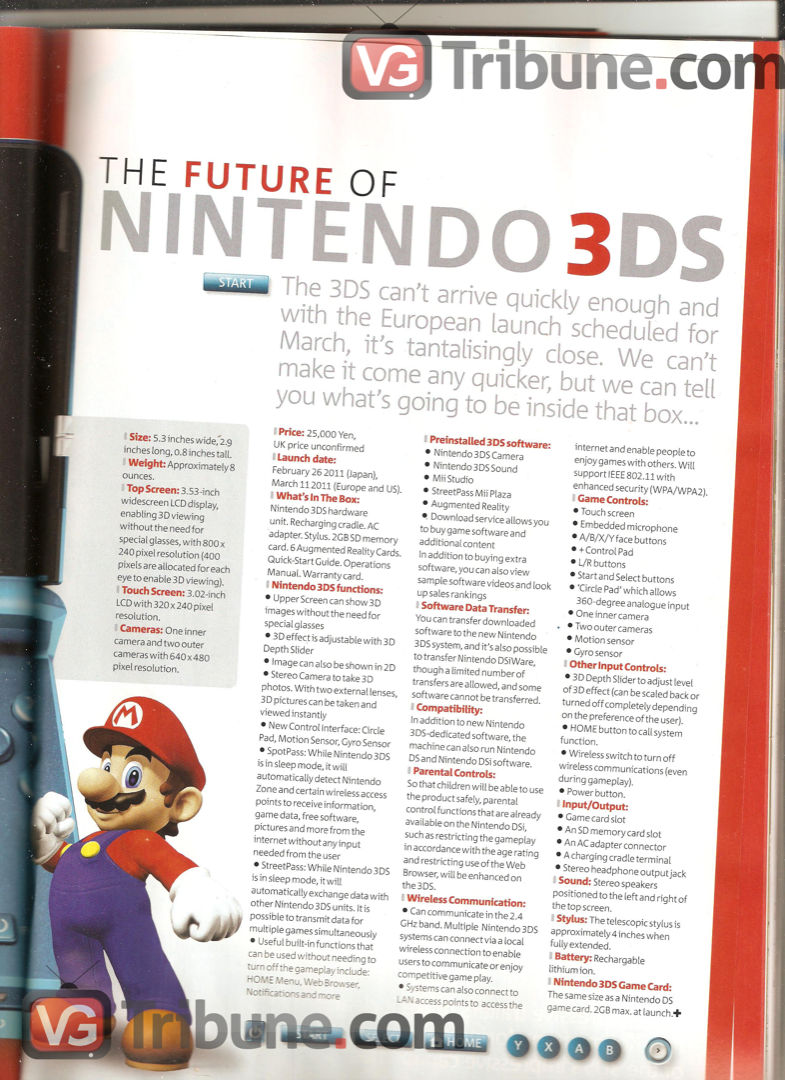 Rumor: Official Nintendo Magazine Has Europe, NA 3DS Release Date March 11