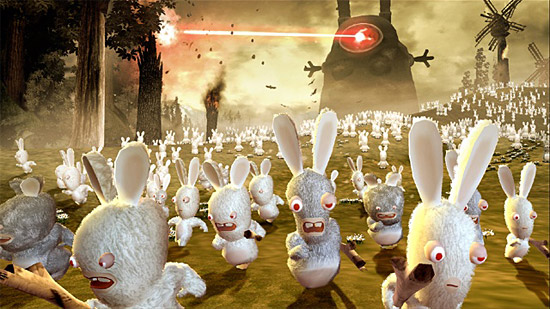 Off-screen Rabbids 3D footage