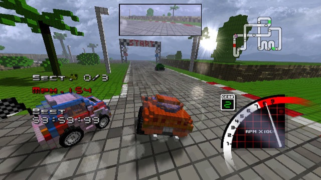 Wiiware: 3D Pixel Racing footage