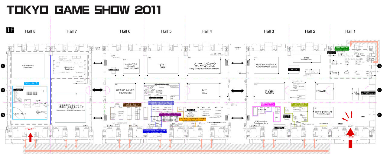 TGS 2011: Show floor map