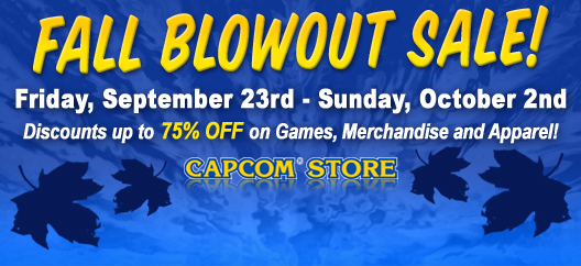Capcom Store Fall Blowout Sale – Up to 75% Off