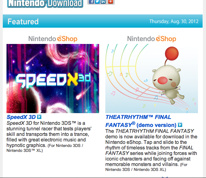 Nintendo Download – Aug. 30, 2012