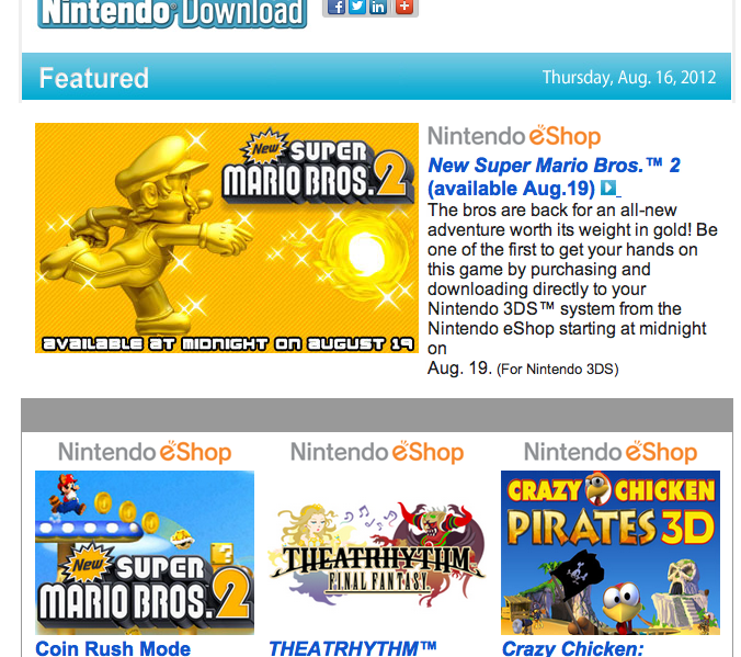 Nintendo Download – Aug. 16, 2012