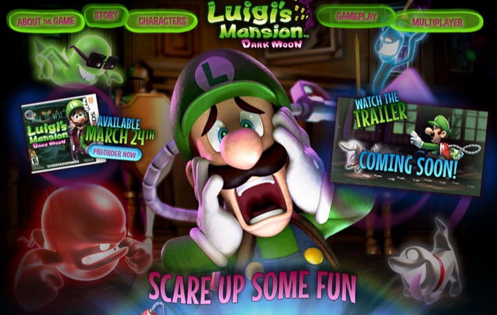 Luigi’s Mansion: Dark Moon Website Updated