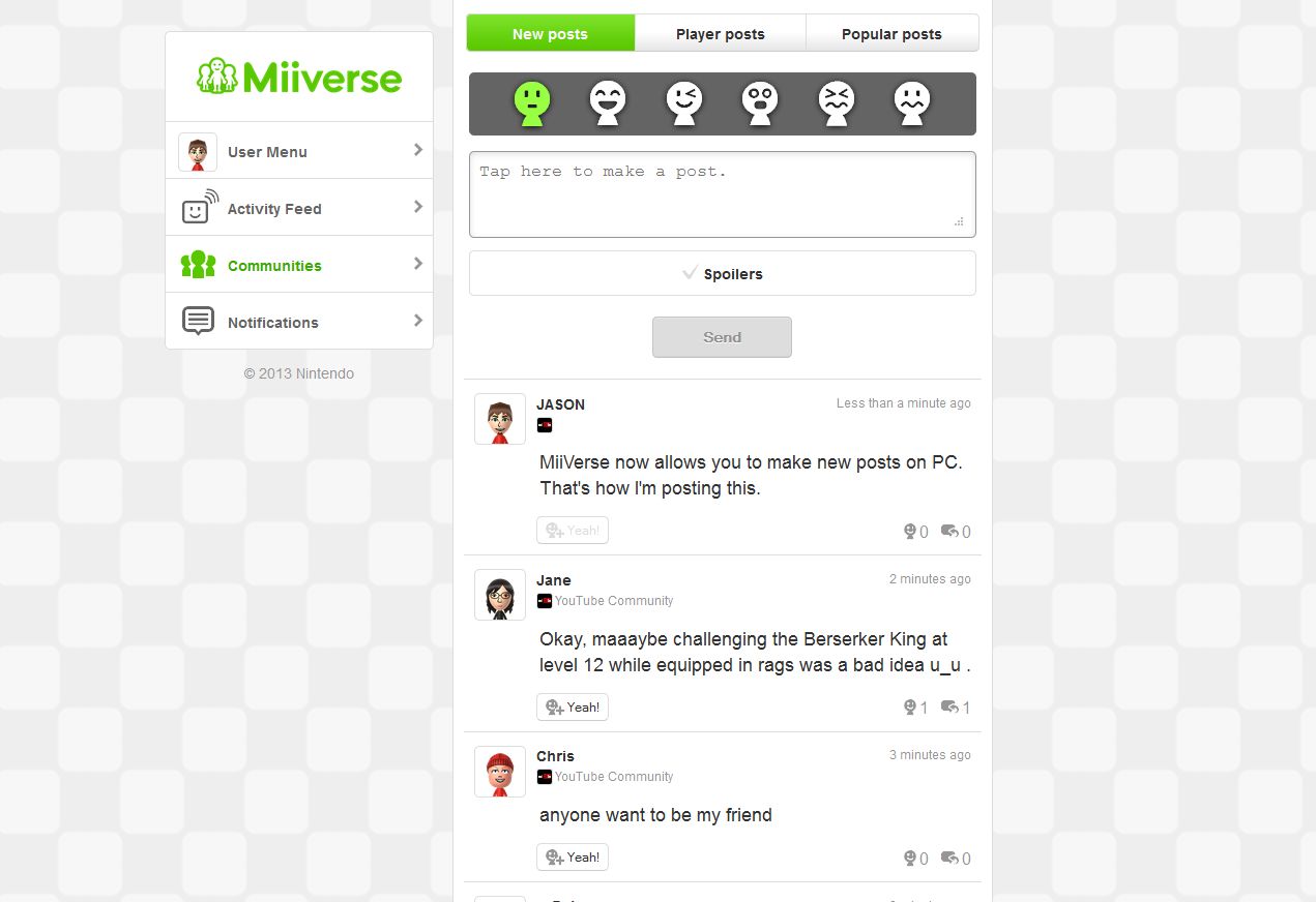 Miiverse browser updated