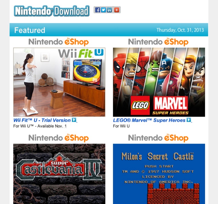 Nintendo Download – October 31, 2013