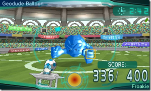 Okay, yeah, the mini-game is kicking soccer balls at a Geodude balloon