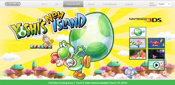 Yoshi’s New Island Site Launched