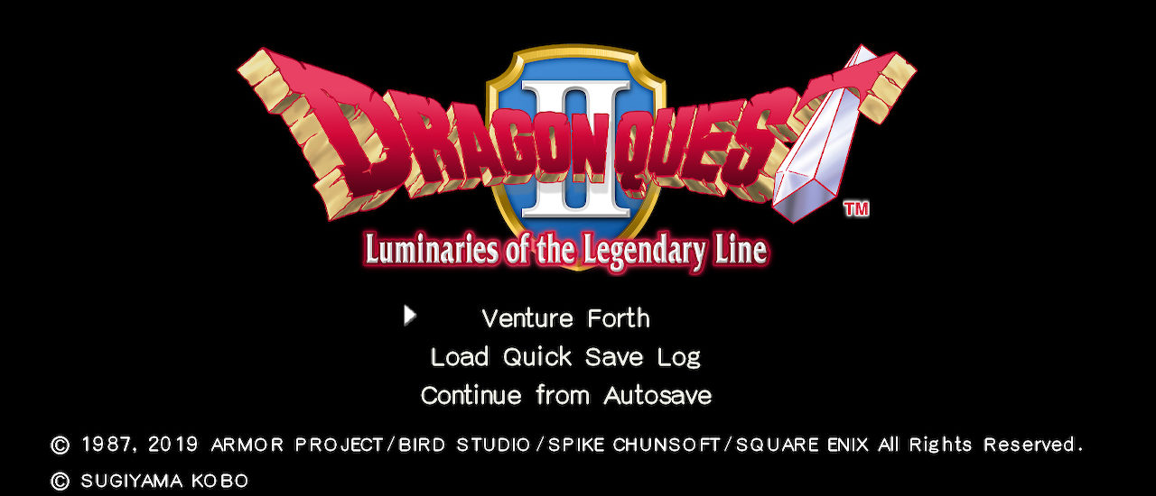 Dragon Quest II - title screen