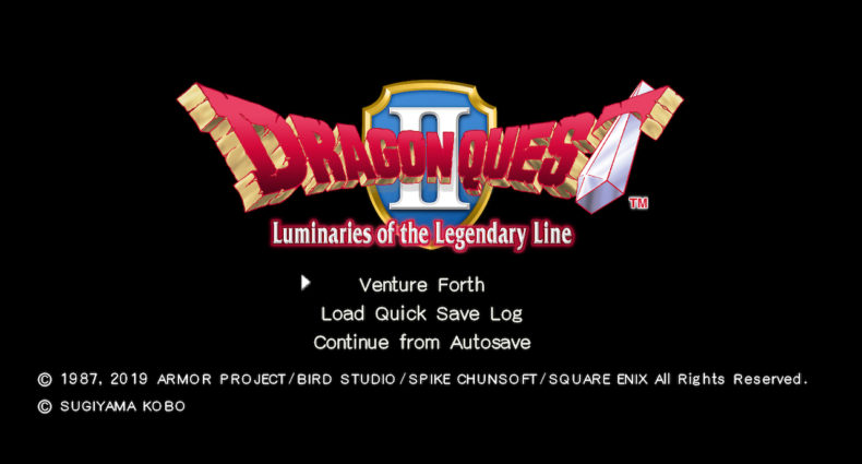 Dragon Quest II - title screen